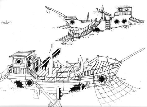 Großes Spielschiff Rückseite